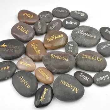 Hot Sales: Customized Natural Healing Polished River Stone Pebbles with Inspirational Words for Gifts & Souvenirs
