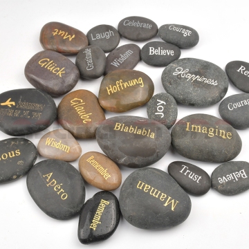 Hot Sales: Customized Natural Healing Polished River Stone Pebbles with Inspirational Words for Gifts & Souvenirs