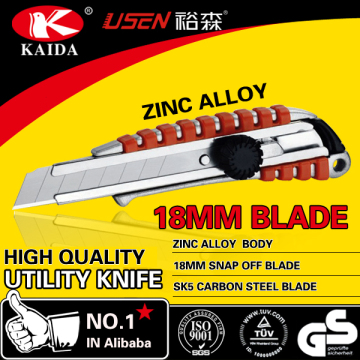 18mm Snap Off Blade Zinc alloy Screw Lock Utility Cutter Knife