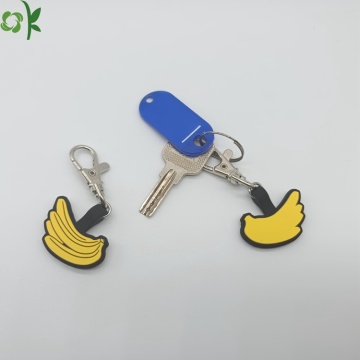 Fast Delivery Banana Shape Silicone Pet Tag Keychain