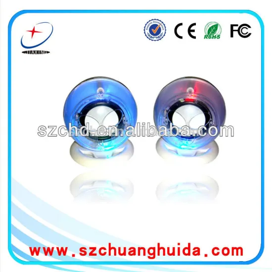 2015 hottest 2.0 LED computer speaker mini stereo PC speaker music box subwoofer speaker