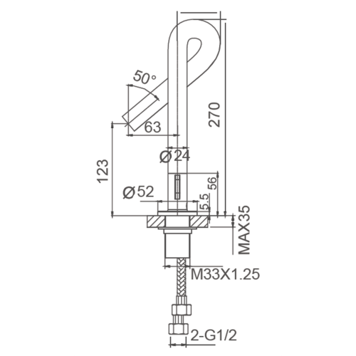 Bathroom Taps Basin Mixer Loop Brass Vessel Faucet Basin Mixer Supplier