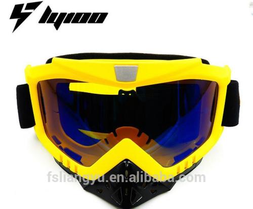 Yellow Frame Rainbow Coating Motocross Goggle