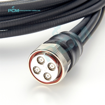 MQ4 to NEX10 Male 4-Port SF 1/4"-50 Superflex RF Connector Coaxial Jumper Cable Assembly for 5G Base Station - 3m Length