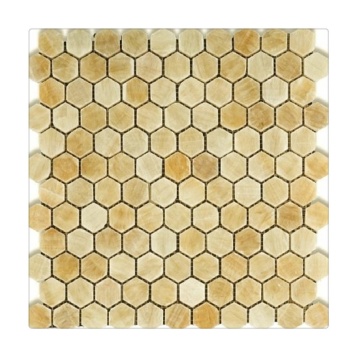 Yellow Onyx Hexagon Mosaic for Private Villa