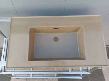 Rectangular Cabinet Cement Bathroom Sink Concrete Wash Basin