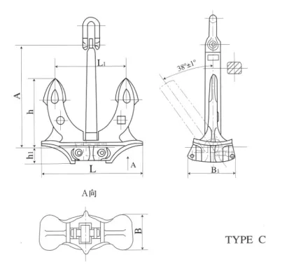 MARINE ANCHOR HIGH HOLDING POWER HALL ANCHOR(TYPE A/B/C)