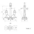 MARINE ANCHOR HIGH HOLDING POWER HALL ANCHOR(TYPE A/B/C)