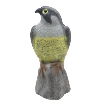 Hard Plastic Bird Scarecrow: Scary Fake Eagle Sitting Hawk Decoy