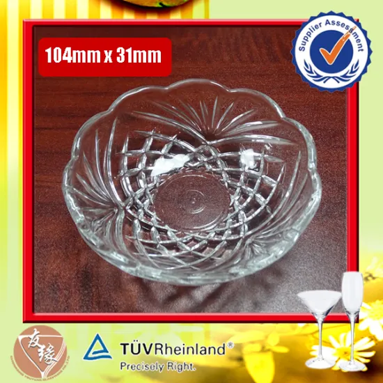 Elegence small pieces embossed glass plates for dinner