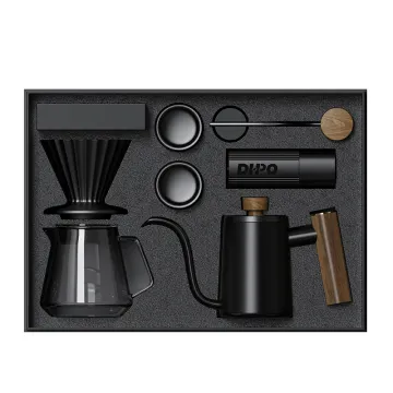 DHPO Luxury Elegant 6-Piece Arabic Coffee Gift Set with Grinder & Barista Tools