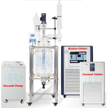 high quality 50l 150L 100 liters chemical lab double jacketed glass reactor price