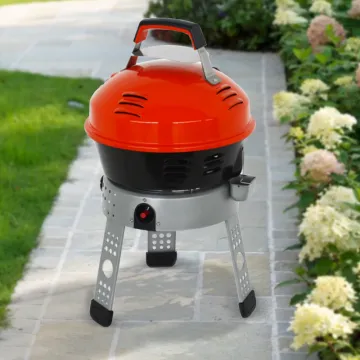 Easily Cleaned  tabletop 14-inch Apple Shape barbecue grill  Round Kettle Outdoor portability three-legged charcoal BBQ grill