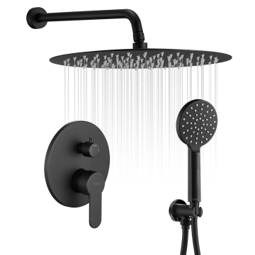 Concealed Stainless Steel Luxury Rain Shower System Mixer Combo Wall-Mounted Rainfall Shower Head