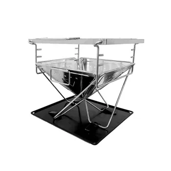 Weldon Outdoor Camping Charcoal BBQ Grill with Stainless Steel and Handle Bag