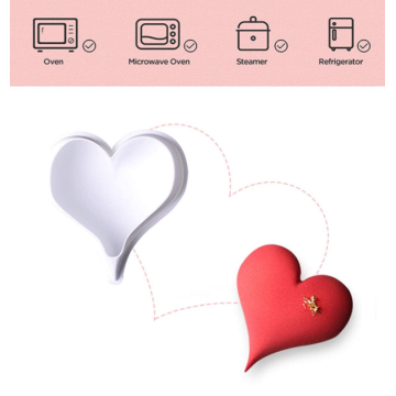 Food Grade 3D Heart Silicone Cake Mold