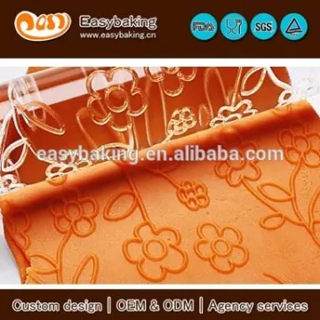High quality flower custom acrylic fondant decorative rolling pin