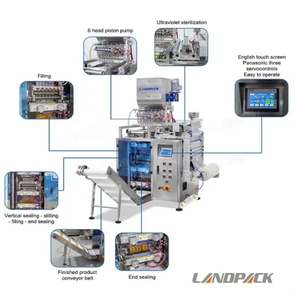 Multilane Mayonnaise Gel Sauce Sachet Filling Packaging Machines