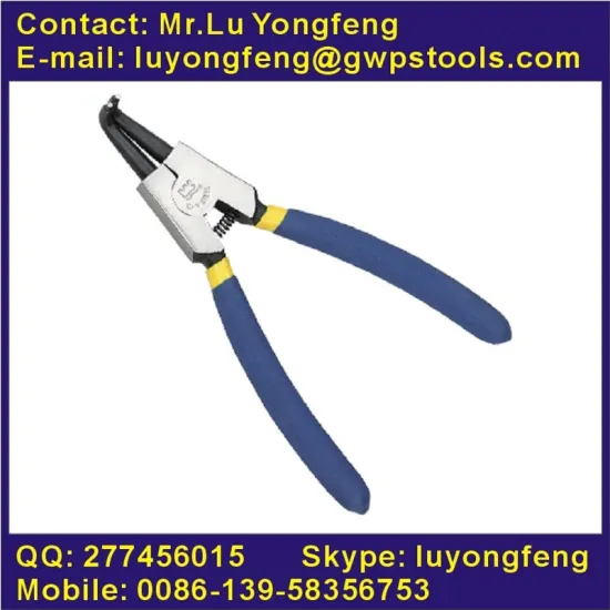 American style finely polished snap ring pliers with double dip handle,external curve
