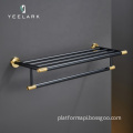 Hotel Quality 304 Stainless Steel Towel Rack and Black Gold Towel Storage Solutions for Bathrooms