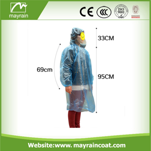Disposable Rain Poncho One Time PE Poncho