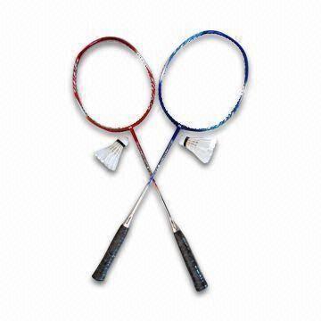 Steel Badminton Rackets with High-quality Nylon Strings, OEM Orders are Welcome