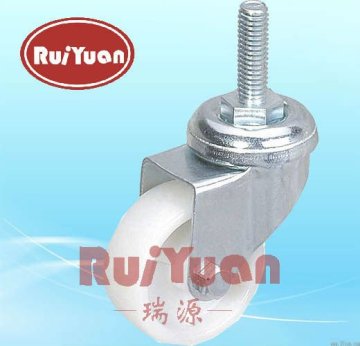 2015 high quality white Nylon wheel threaded stem swivel caster wheel