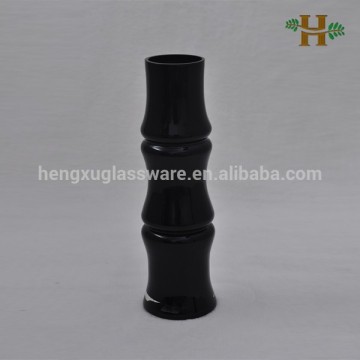 Modern Black Bamboo Shape Glass Vases