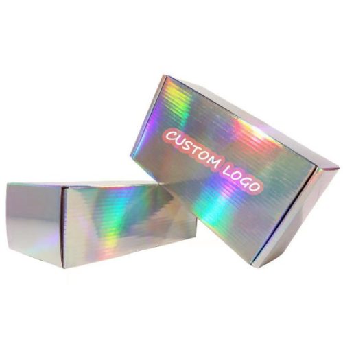 polished silver card iridescent finish shimmering gift boxes