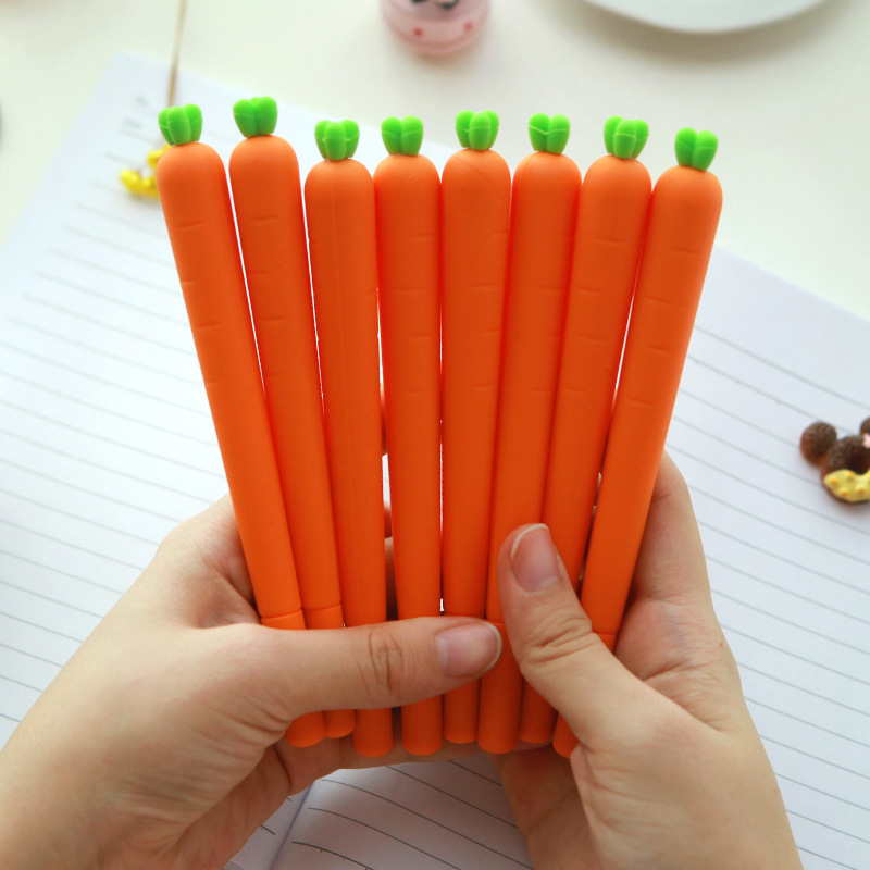 Novelty Fresh Carrot Gel Pen Kawaii 0.5mm Black Ink Pens Promotional Birthday Gift Stationery School & Office Supply