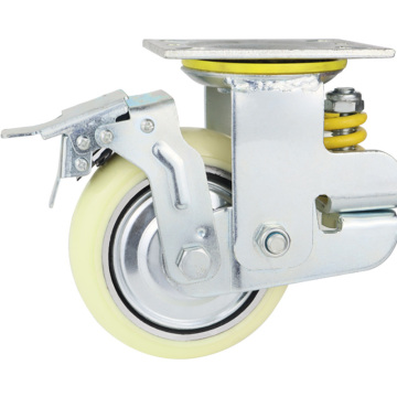 6 inch white polyurethane PU caster