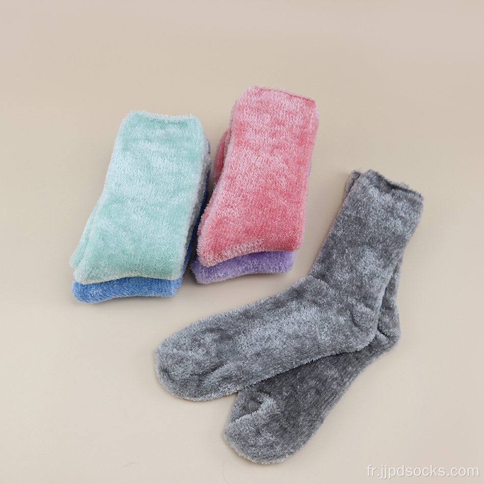 Chaussettes colorées de chenille chenille chaussettes dame