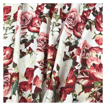 Vibrant Flowers Custom Digital Printing Linen Cotton Fabric for Clothing
