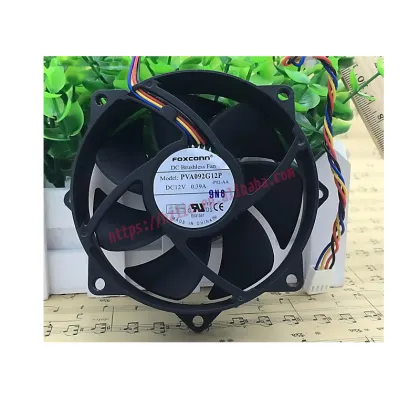 Foxconn 9cm Circular Case CPU Fan 9025 4-Wire Temperature Control PVA092G12P 12V 0.39A