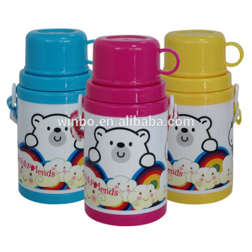 New food safe BPA free bottle with screw cup and strap for easy carrying