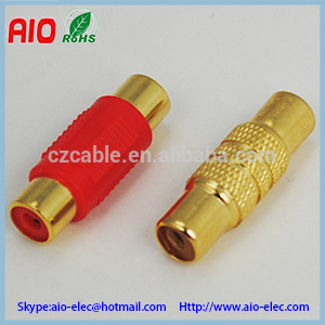 Full Metal and plastic Jacket RCA female to female adaptor connector