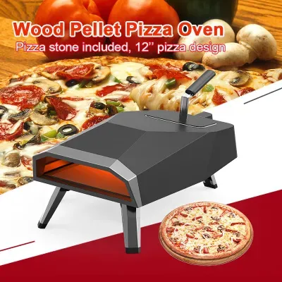 Commercial Portable 12" Outdoor Woo Pellets Pizza Oven with Stone