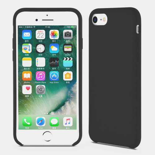 Black Liquid Silicone Phone Case for iPhone 6plus Cover