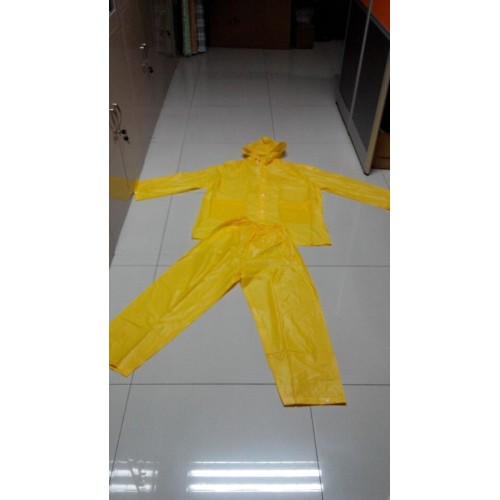 Black Waterproof PVC Coated Rain Suit