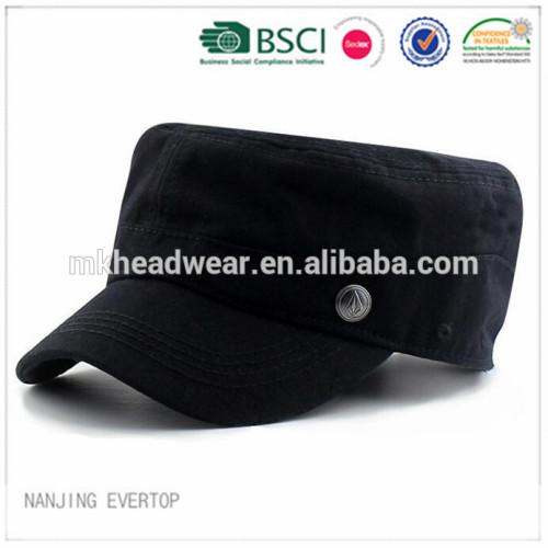 Flat Top Military Cap/Black Military Peaked Cap