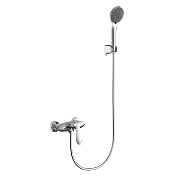 Chrome and Black Shower Faucet with Rainfall Mode and Water Mixer for Bathroom