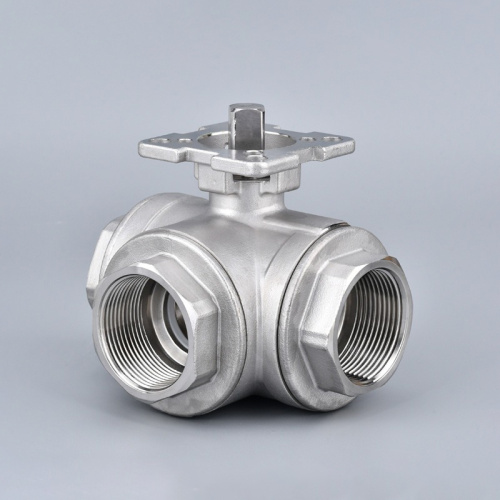 T-shaped three-way threaded ball valves