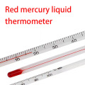 Termometri del mercurio in vetro liquido rosso temperatura