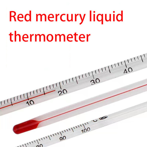 Red Liquid Glass water Mercury Thermometers temperature