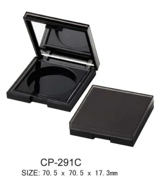 Plastic Square Cosmetic Compact Case With Round Pan