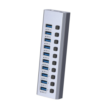 Multi USB Switch Power Adapter - 10 Ports USB 3.0 Hub Splitter for Laptop & MacBook Accessories