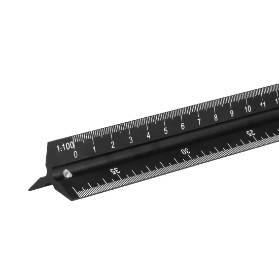 Triangular Architectural Ruler - Aluminum Scale for Engineering Standards