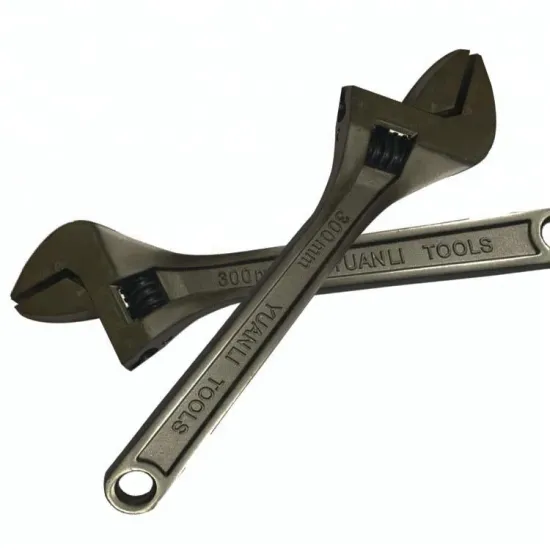 Chrome Vanadium Matte Nickel Plated Adjustable Wrench