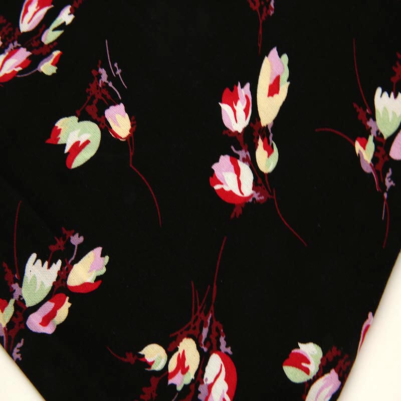 floral design on rayon chaille with lenzing.