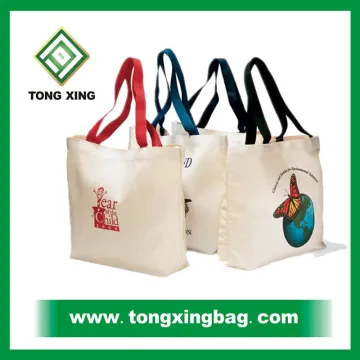 Wholesale canvas cosmetic bag leather handle tote bag